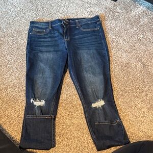 Hollister Navy Distressed Skinny Jeans